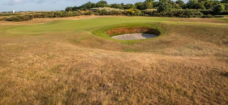 16th green over green side bunker